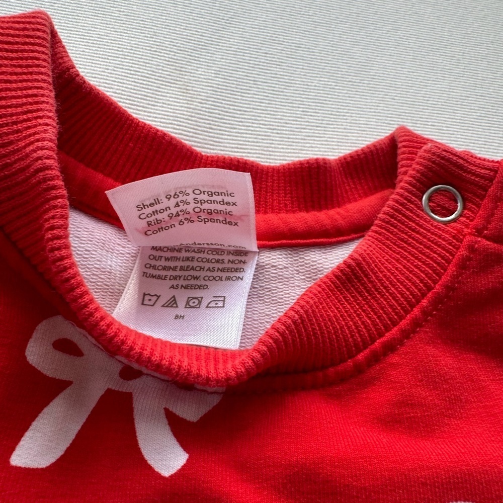 Hanna Andersson Red Bow Dress – Organic Cotton, Size 12-18 Months - Picture 4 of 6